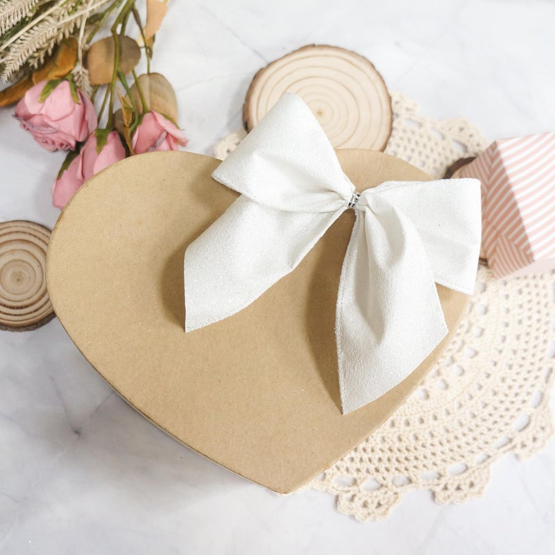 CT CRAFT LLC Glitter Wired Ribbon 2.5" x 10 Yards White for Christmas Home Decor Bow Gift Wrapping DIY Crafts Wreath - Image 3